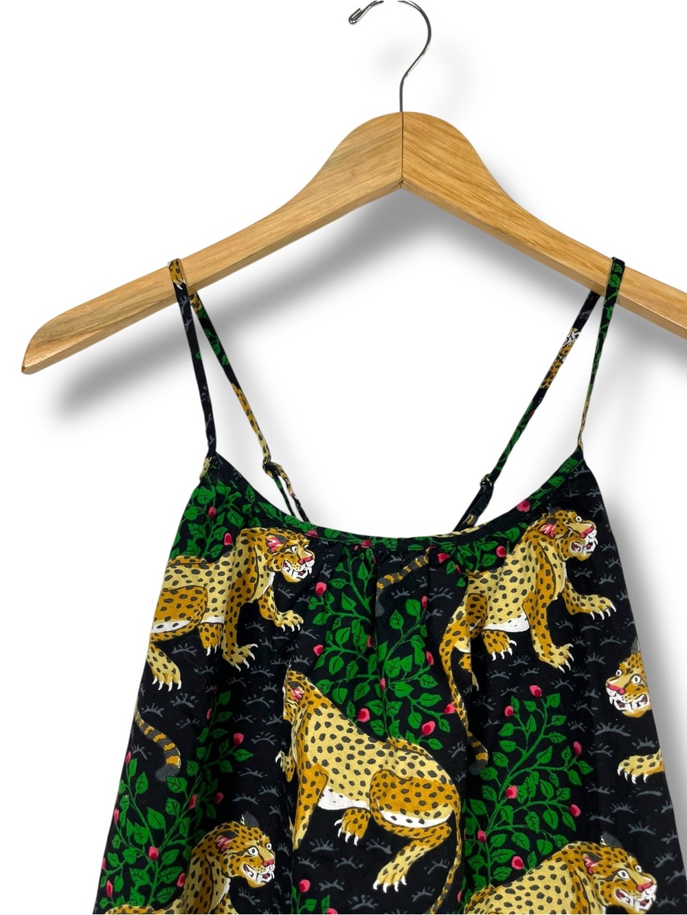 Print Fresh Pajama Top Bagheera Cami Organic Cotton Anthropologie Leopard Small - Picture 5 of 11